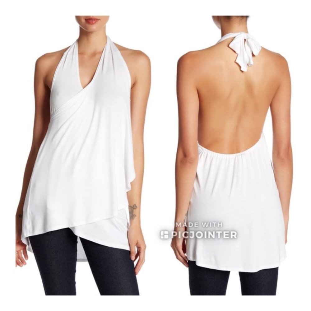 Ella Moss Halter Tank White S Honeymoon Bride Convertible Tie Wrap